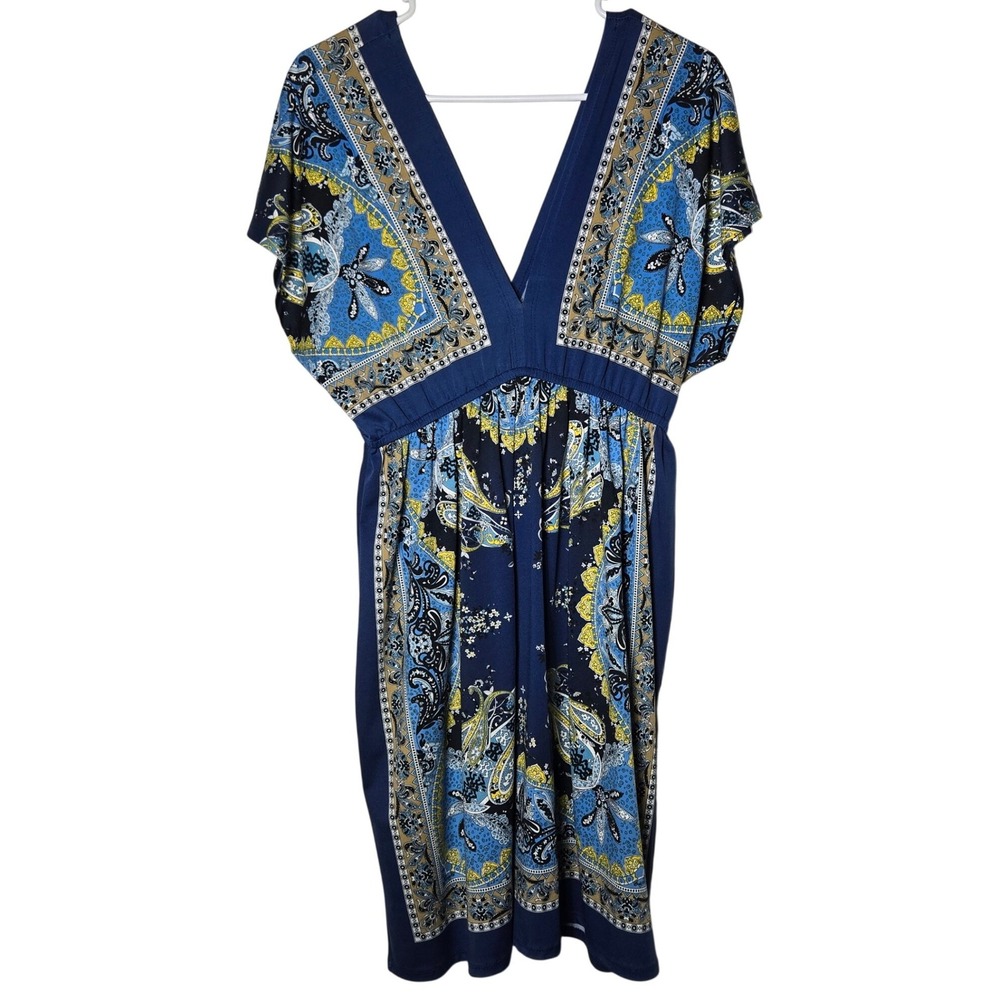 Bailey Girl Paisley Babydoll Mini Dress XL Boho Hippie Festival Y2K Summer Beach